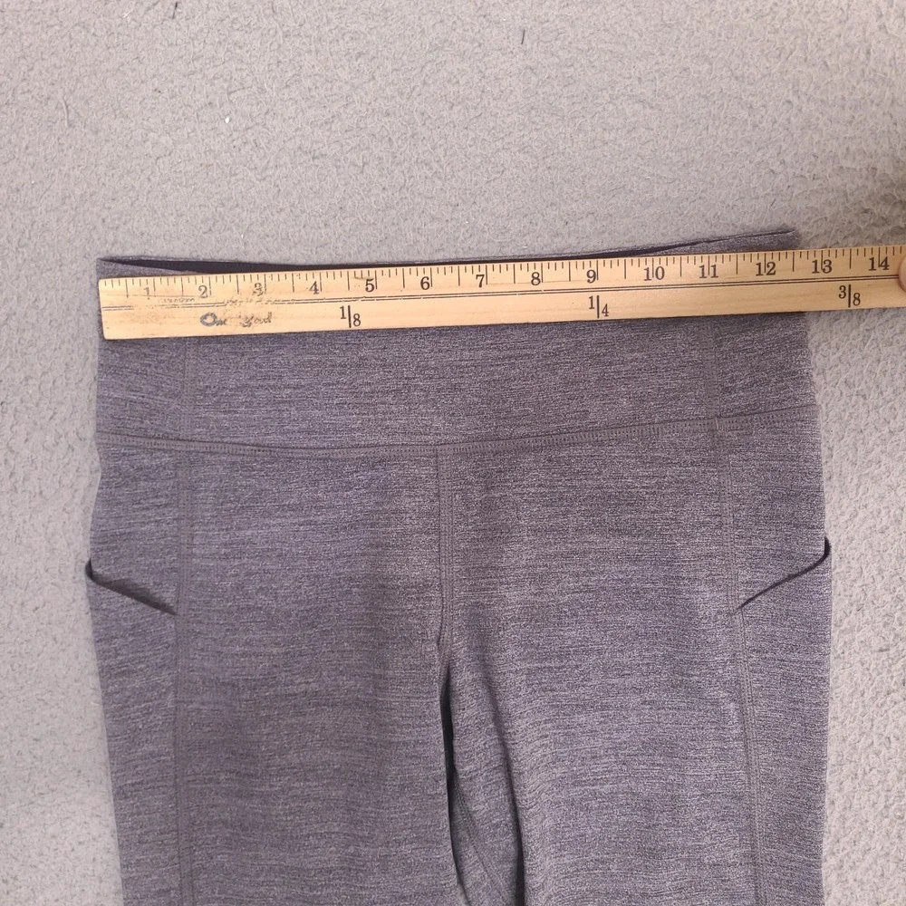 Lululemon Pace‎ Rival Crop Leggings Size 4 Heathered Gray Black Activewear